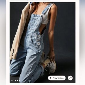 Women’s free people Ziggy Overalls , ‘ bleu moon ‘ size medium